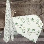 Sage Green Eucalyptus Greenery Elegant Wedding Tie<br><div class="desc">A simple yet elegant sage green wedding neck tie featuring watercolor-painted eucalyptus against a solid light sage green background.</div>