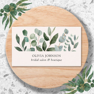 Sage Green Eucalyptus Greenery Leaf Business Card
