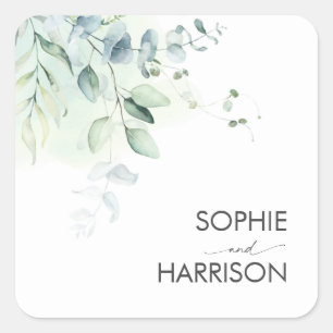 Sage Green Eucalyptus Greenery Square Sticker