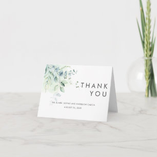 Sage Green Eucalyptus Greenery Thank You Card
