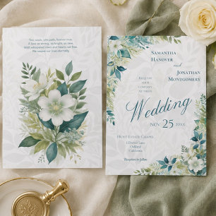 Sage Green Eucalyptus Ivory Wedding Invitation