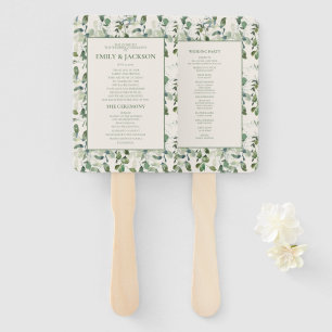 Sage Green Eucalyptus Leaves Wedding Hand Fan