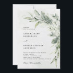 Sage Green Eucalyptus Minimalist Botanical Wedding Invitation<br><div class="desc">Elegant and modern spring / midsummer botanical wedding invitation features a bouquet of soft watercolor greenery  lush green leaves / botanical leaves / eucalyptus. Please find more matching designs and variations from my "blissweddingpaperie" store. And feel free to contact me for further customisation or matching items.</div>