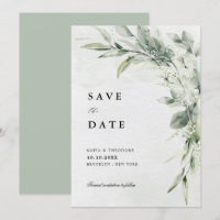 Sage Green Eucalyptus Minimalist Botanical Wedding