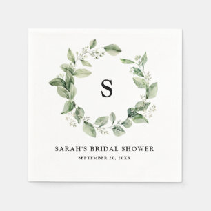 Sage Green Eucalyptus Minimalist  Bridal Shower Napkin