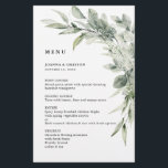 Sage Green Eucalyptus Minimalist Wedding Menu<br><div class="desc">Elegant and modern spring / midsummer botanical wedding menu features a bouquet of soft watercolor greenery  lush green leaves / botanical leaves / eucalyptus. Please find more matching designs and variations from my "blissweddingpaperie" store. And feel free to contact me for further customisation or matching items.</div>