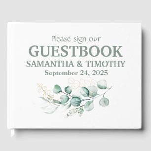 Sage Green Eucalyptus Rustic Greenery Wedding Guest Book