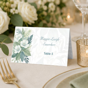 Sage Green Eucalyptus Wedding Folded Place Cards