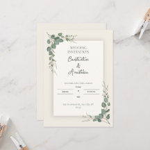 Sage Green Eucalyptus Wedding Invitation