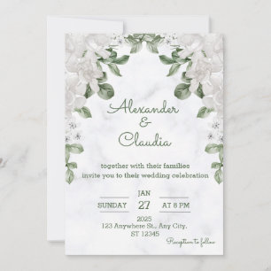 Sage Green Eucalyptus Wedding Invitation