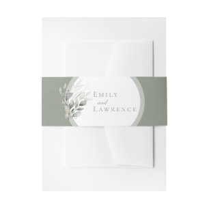 Sage Green Eucalyptus Wedding  Invitation Belly Band
