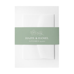 Sage Green Eucalyptus Wedding Invitation  Belly Band