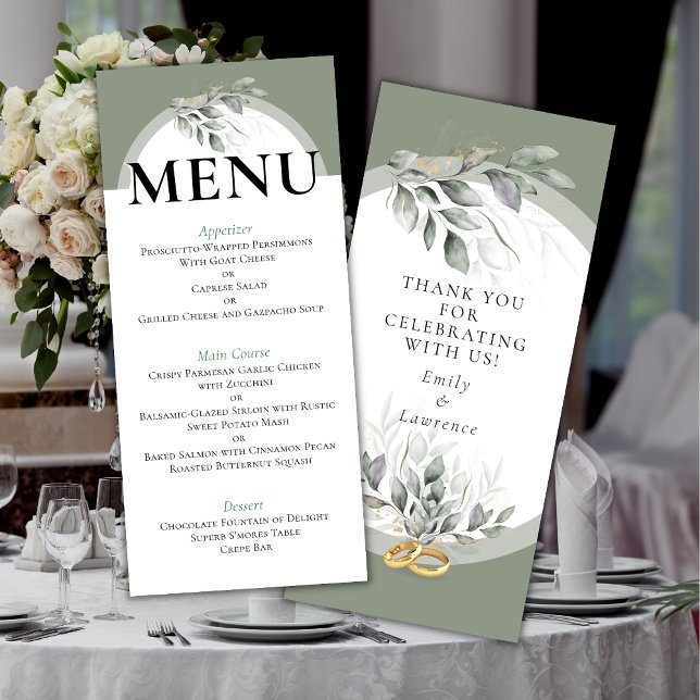Sage Green Eucalyptus Wedding Menu (Creator Uploaded)
