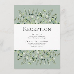 Sage Green Eucalyptus Wedding Reception Enclosure Card