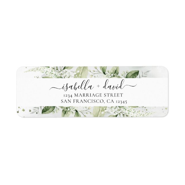 Sage Green Eucalyptus Wedding Return Address (Front)