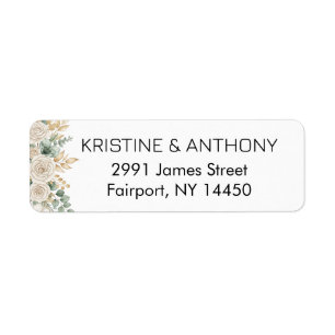 Sage Green Eucalyptus Wedding Return Address Label