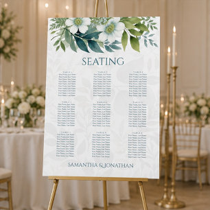 Sage Green Eucalyptus Wedding Seating Chart Poster