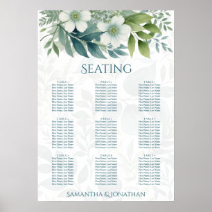 Sage Green Eucalyptus Wedding Seating Chart Poster