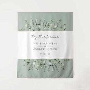 Sage Green Eucalyptus  Wedding Together Forever  Tapestry
