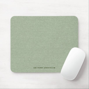 Sage Green Fabric Texture Mouse Mat