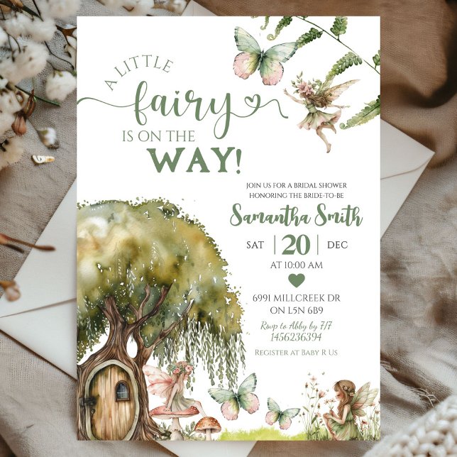 Sage Green Fairy Enchanted Forest Baby Shower Invitation (Creator Uploaded)