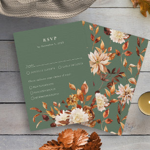 Sage Green Fall RSVP Card