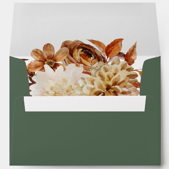 Sage Green Fall Terracotta Floral Return Address Envelope (Sage Green Fall Terracotta Floral Return Address Envelope by Painted Paperie
)