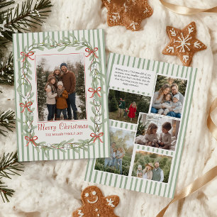 Sage Green Family Photo Christmas Holiday Card