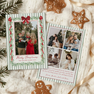 Sage Green Family Photo Christmas Holiday Card