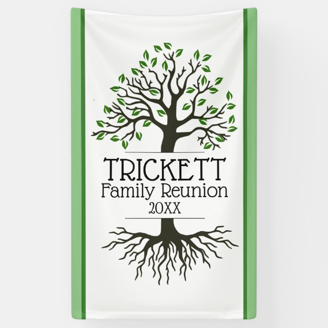 Sage Green Family Tree Family Reunion Banner (Vertical)