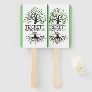 Sage Green Family Tree Family Reunion Hand Fan