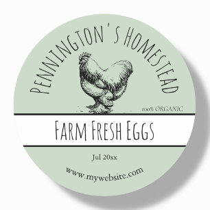 Sage Green Farm Fresh Egg Labels