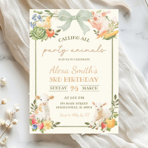 Sage Green Farmer's Market Birthday Invitation