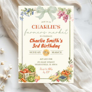 Sage Green Farmer's Market Birthday Invitation