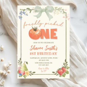 Sage Green Farmer's Market Freshly Picked Birthday Invitation