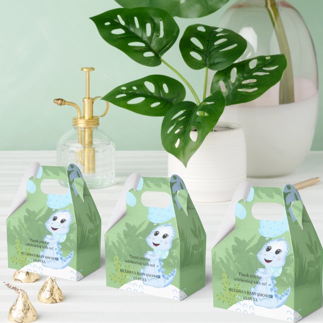 Sage Green Favour Box Blue Dinosaur Balloon  (Creator Uploaded)