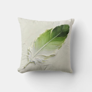 Sage Green Feather Organic Modern Neutral Cushion