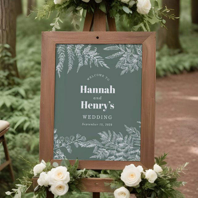Sage Green Fern Woodland Wedding Welcome Sign (Creator Uploaded)