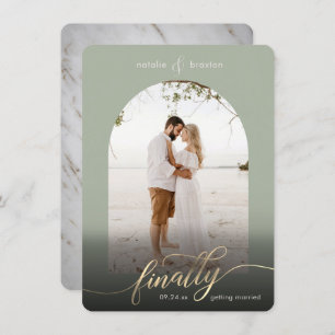 Sage Green Finally Getting Married & Window Photo Save The Date