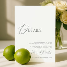 Sage Green Fine Art Marble Wedding Details Card