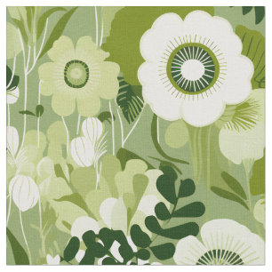 Sage Green Finnish Floral Fabric