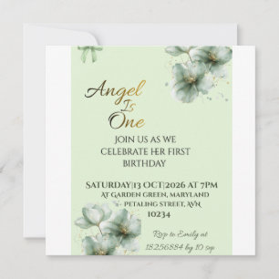 Sage Green Flat Save the Date Card Save the Date