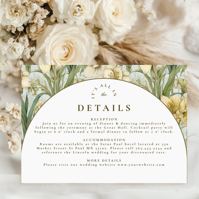 Sage Green Floral Arch Wedding Enclosure Card (Creator Uploaded)
