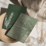 Sage Green Floral Boho Botanical Modern Wedding    Invitation<br><div class="desc">This is a perfect for you if you are looking for an elegant and truly engaging and easy editable wedding invitation . An elegant unique simple minimalist floral botanical sage green wedding invitation. Which features a simple sage green whole design template and white hand drawn outline botanicals wildflowers and branches...</div>