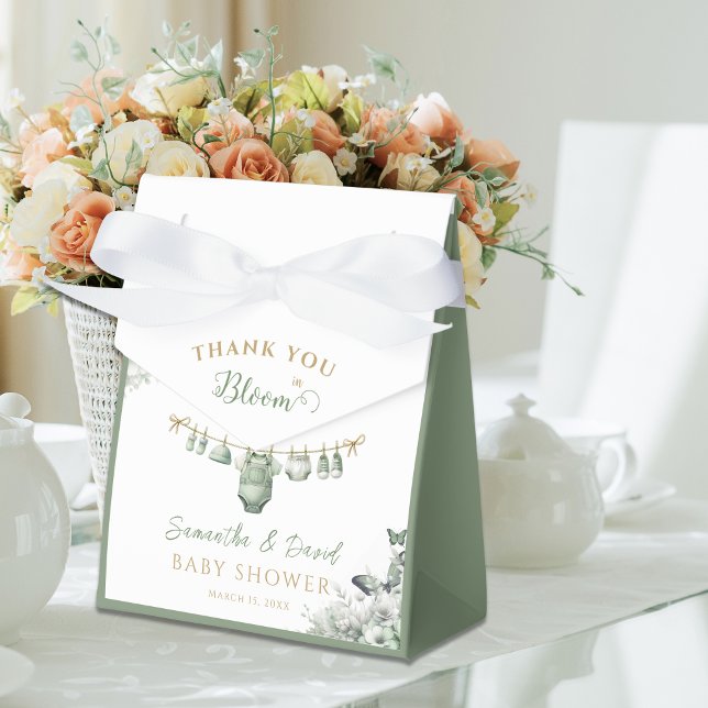 Sage Green Floral Butterfly Thank You Favour Box (Creator Uploaded)