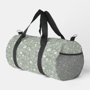 Sage Green Floral , Farmhouse, Cottagecore Duffle Bag