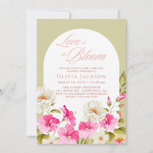 Sage green floral garden flowers Bridal shower Invitation