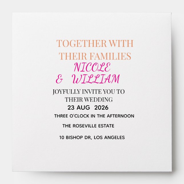 Sage Green Floral Garden Wedding Invitation Envelope (Front)