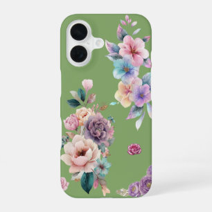 Sage Green Floral  iPhone 16 Case