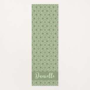 Sage Green Floral Modern Yoga Mat
